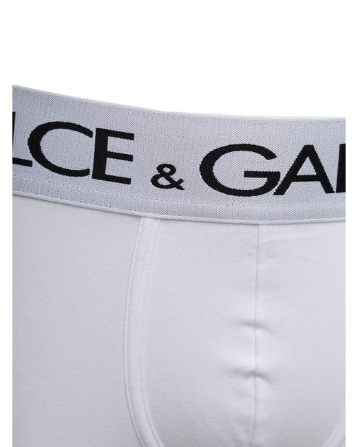 Dolce & Gabbana Blue Boxer Briefs With Branded Waistband for men