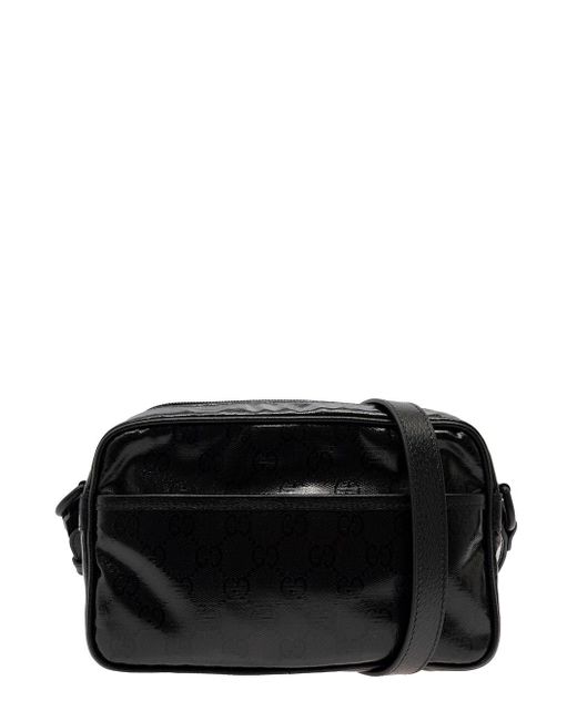 Gucci Black Crystall Gg Camera Bag for men