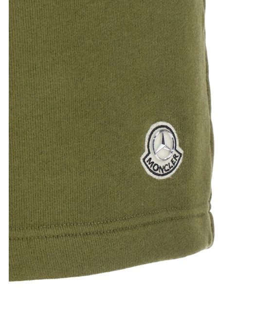 Moncler Genius Green Shorts With Elastic Waist And Logo Patch On The F for men