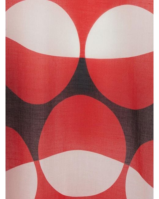 Dries Van Noten Red 'Cartland' Kaftan With Kimono Sleeves And A