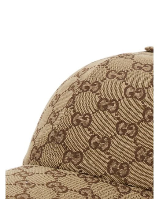 Gucci Natural Baseball Hat With Curved Brim And All-Over Gg Motif