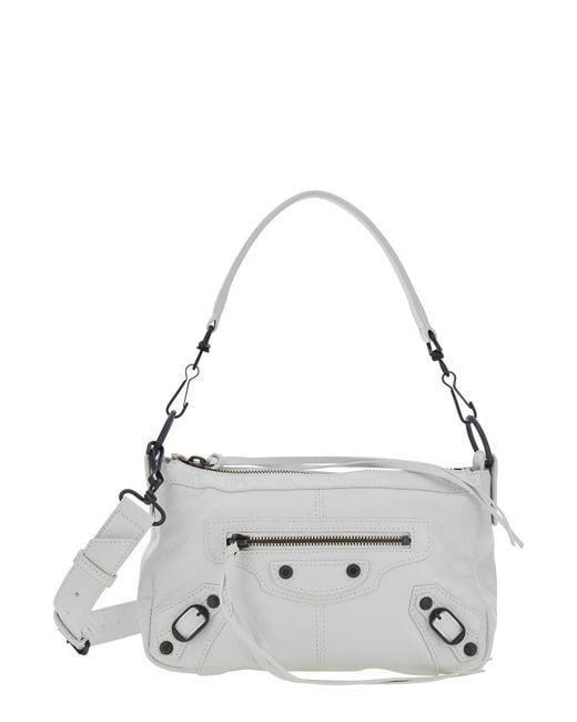 Balenciaga Gray 'Le City Moto' Mini Shoulder Bag With Adjustable And