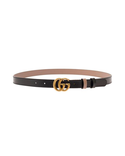 Gucci White Gg Marmont Leather Belt