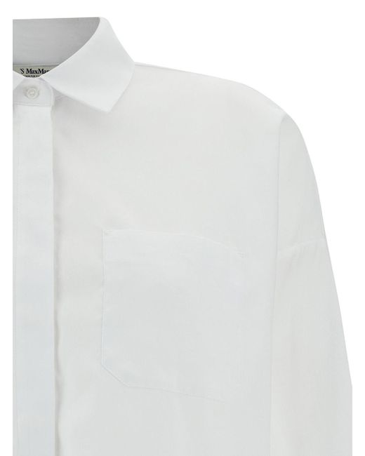 Max Mara White 'Lodola' Shirt With Concealed Closure
