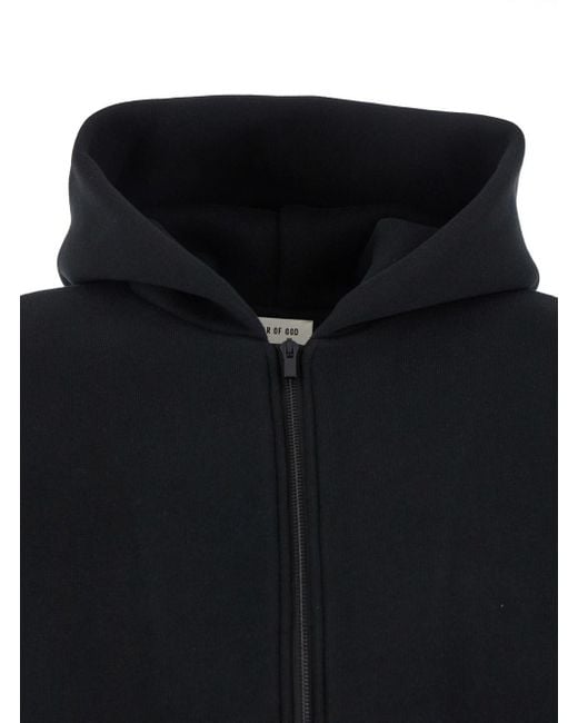 Fear Of God Blue Hoodie With Zip Closure for men