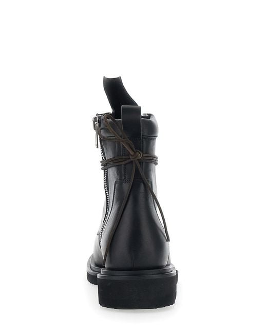 Rick Owens Black 'Gabe' Boots With Oversized Decorative Laces And Side for men