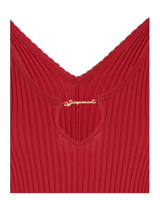Jacquemus Red 'La Mini Robe Pralù' Mini Dress