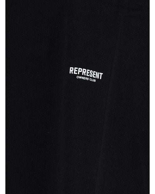 Represent Black T-Shirt Micro Owners Club With Logo And Short Sleeves for men