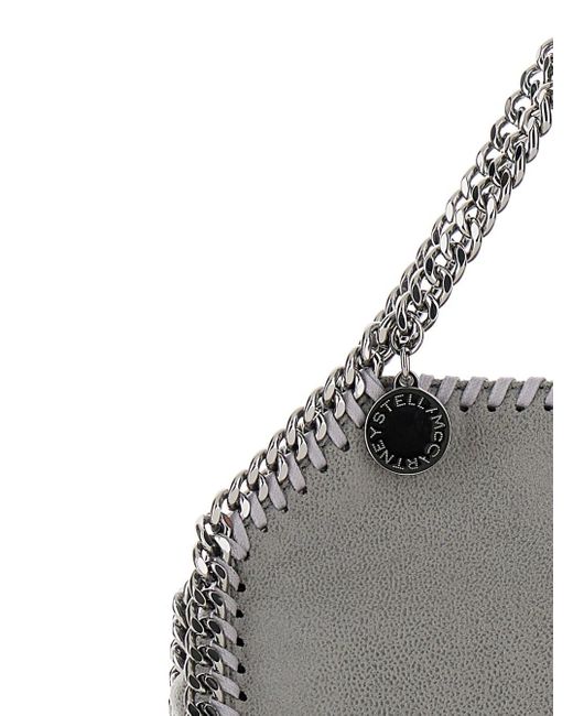 Stella McCartney Gray '3Chain' Tiny Tote Bag With Logo Engraved On Charm