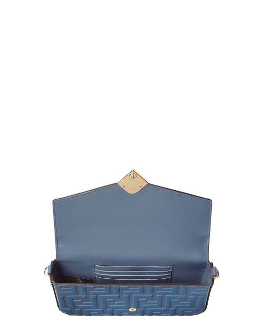 Fendi Blue Ff Embossed Pochette