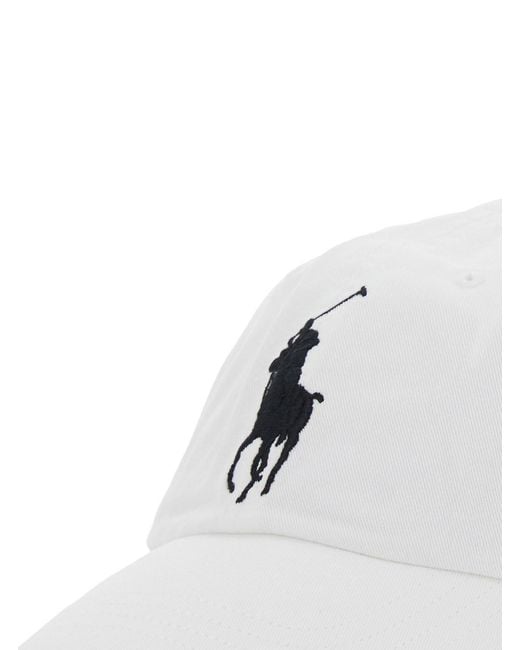Polo Ralph Lauren White Baseball Cap Maxi Pony Cotton for men