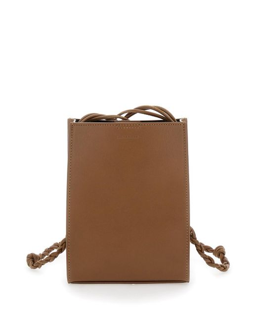 Jil Sander Brown 'S Tangle ' Crossbody Bag With Embossed Logo for men