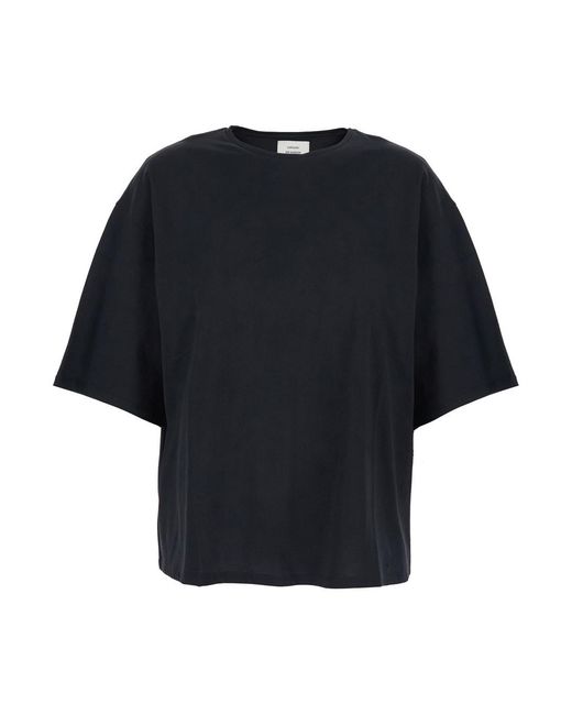 Loulou de Saison Blue Crew Neck T-Shirt With Dropped Shoulders