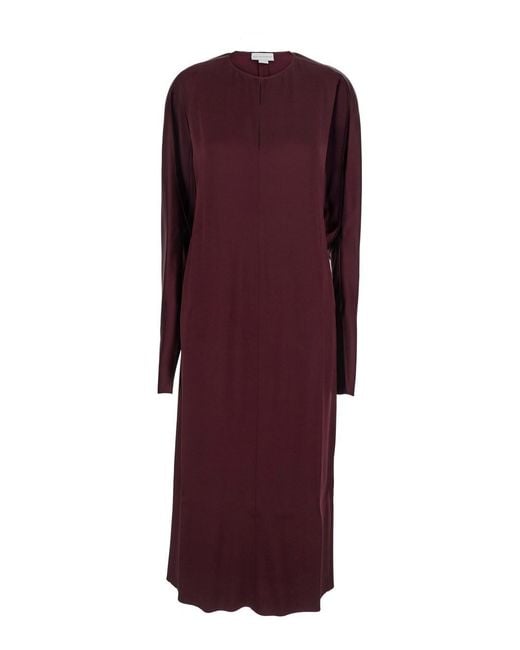 Stella McCartney Purple Round Neck Midi Dress