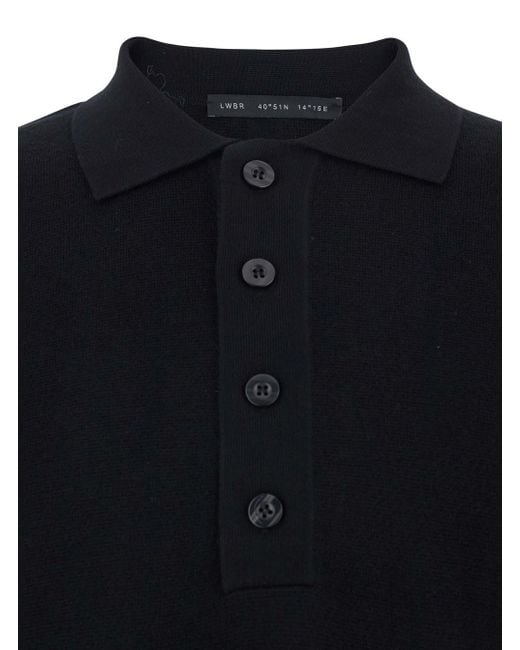 Low Brand Blue Sweater With Polo Shirt Style Collar And Long Sleeves for men