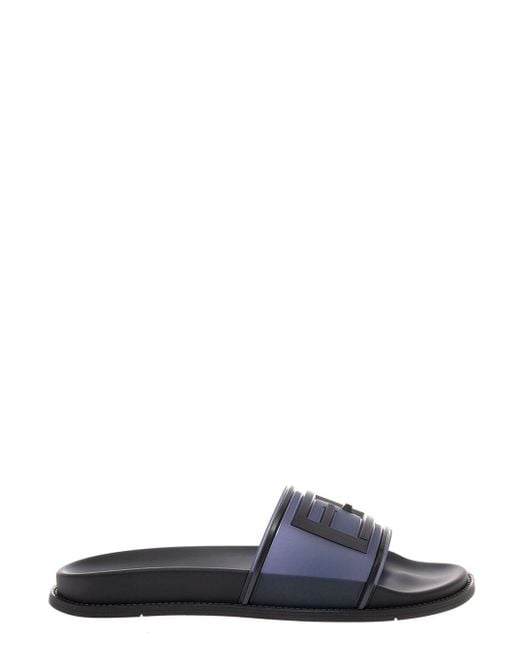 Fendi Multicolor Man's Rubber Slide Sandals With Logo for men