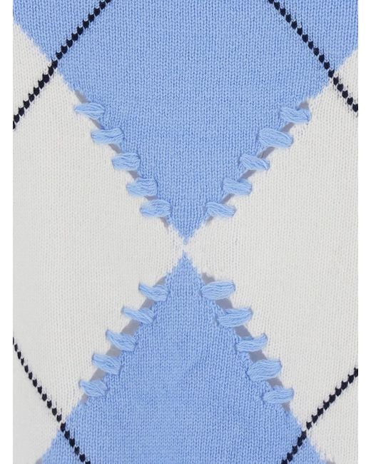 Pinko Blue Berna Pull Argyle Traforato