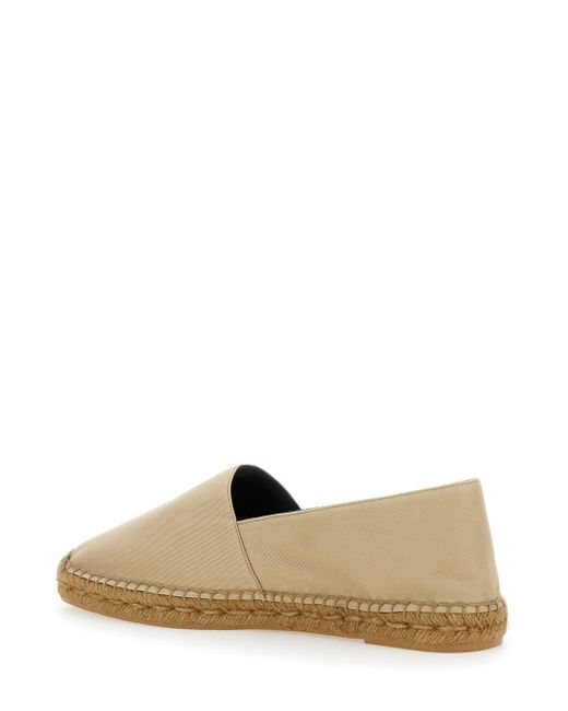 Saint Laurent Natural Espadrilles With Tonal Cassandre Embroidery On The Front And Almond Toe for men