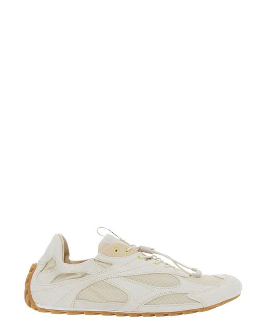 Bottega Veneta White 'Orbit Flash' Sneaker With Logo Lettering Detail On The Heel And Elastic Design for men