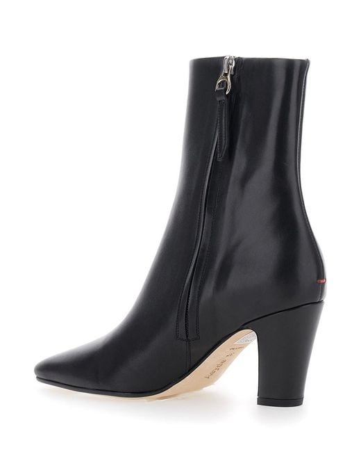 Aeyde Black Calfskin Maris Ankle Boots