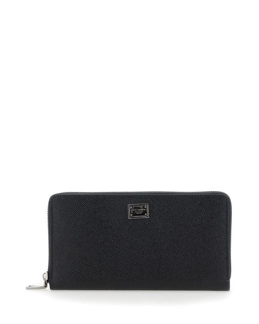 Dolce & Gabbana Black Wallet With Logo Plaque On The Front for men