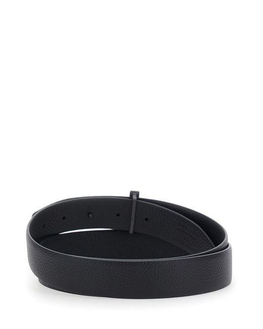 Tom Ford Black Belt With T Buckle, Leather for men