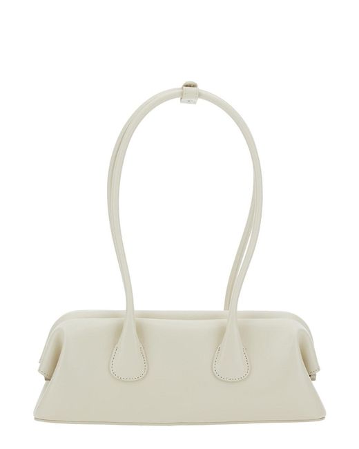 Borsa A Spalla 'Boat Wide Mini' Con Manici Tondi E Logo Lettering di OSOI in White