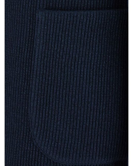 Brunello Cucinelli Blue Single-Breasted Jacket With Notched Revers And