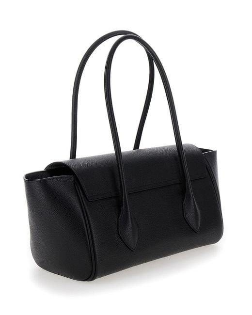Ferragamo Black 'East-West M' Handbag With Logo Detail