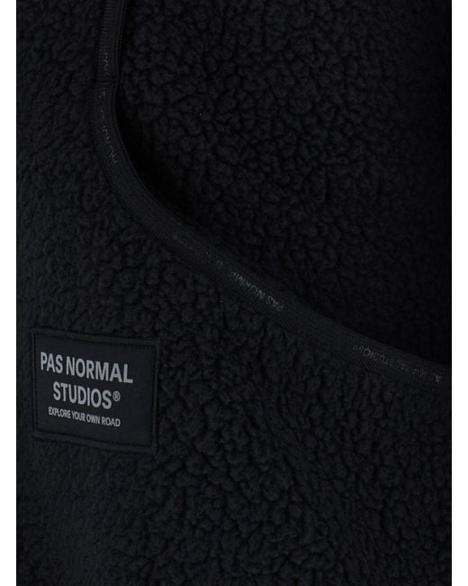 Pas Normal Studios Black Off-Race Pile Fleece Vest With Tech Fabric And Blac for men