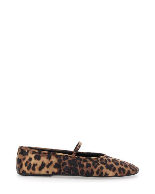 Jeffrey Campbell White 'Dancerina' Ballet Shoes With Strap And Leopard Print