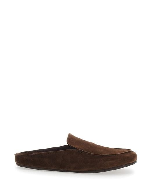 VINNY'S Brown 'Donnie' Mule With Slip-On Design And Rounded Toe for men