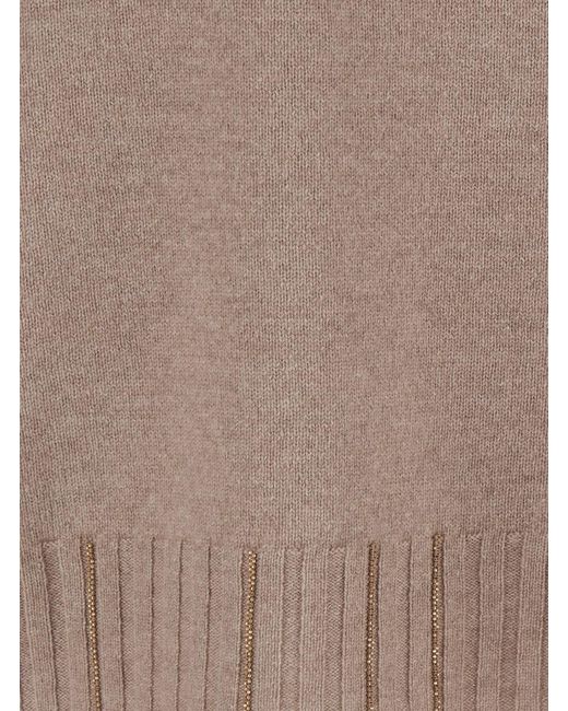 Fabiana Filippi Brown Sweater With Round Neck And Long Sleeves