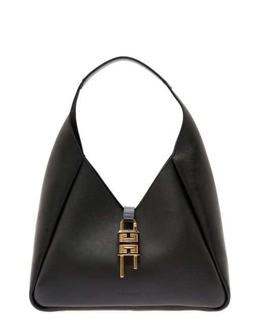 Givenchy Black Medium G-hobo Shoulder Bag In Leather