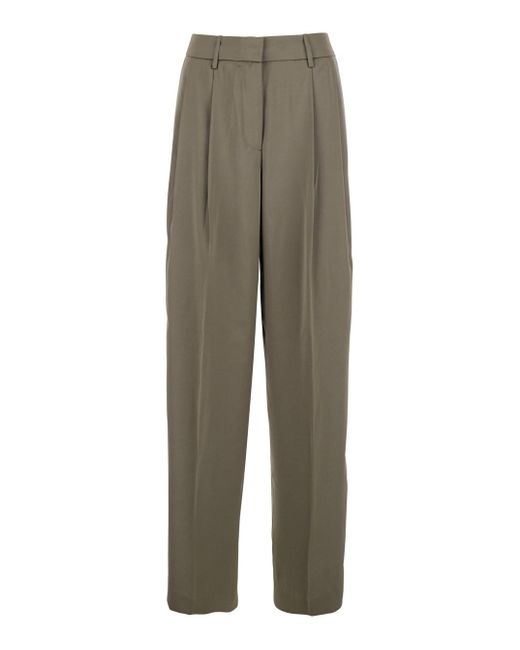 MICHAEL Michael Kors Brown Wide Leg Tech Fabric Pants