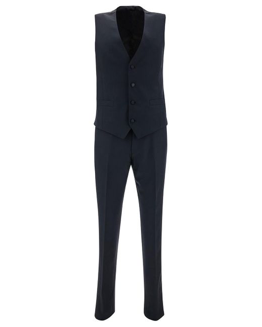 Lardini Blue Single-Breasted Suit With Peak Revers for men