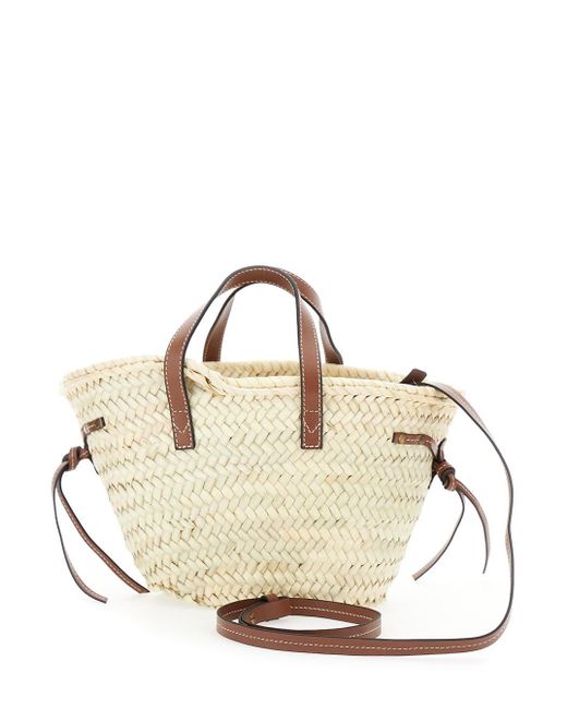 Isabel Marant Metallic 'Cadix Mini' Handbag With Leather Trims Ands Logo