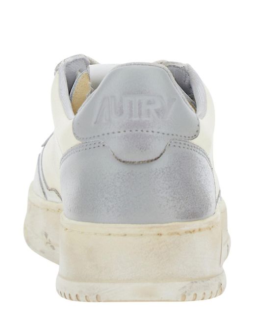 Autry White Low Top Sneaker Vintage Effect for men