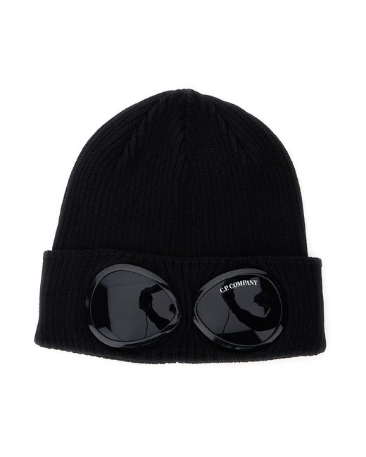 Berretto Con Dettaglio Google Sul Fronte E Lavorazione A di C P Company in Black da Uomo