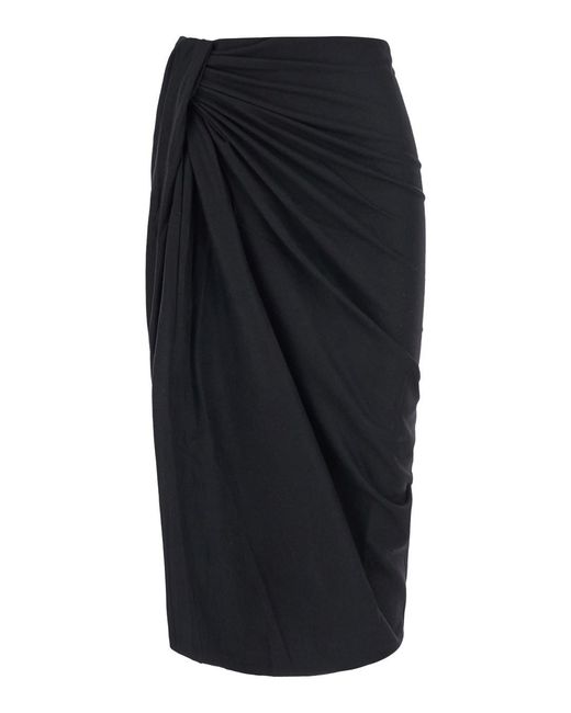 Isabel Marant Black Skirt Jeldia-Gc With Leather Details And Tech Fabric, Bl