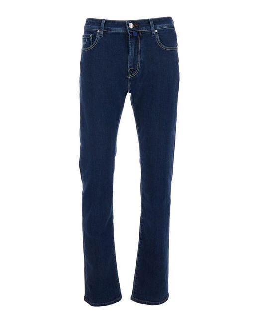 Jacob Cohen Blue Jeans Bard With Belt Loops And Logo Patch On The Back for men
