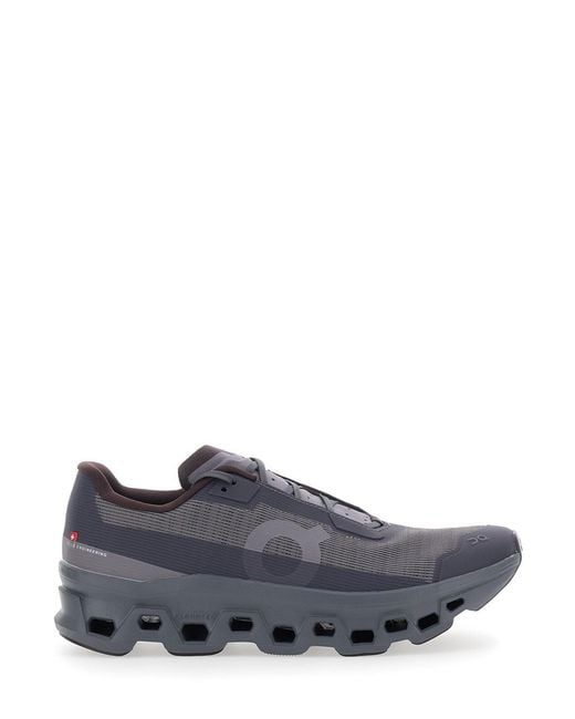 On Shoes Gray Sneakers With Chunky Sole And Colorful Details for men