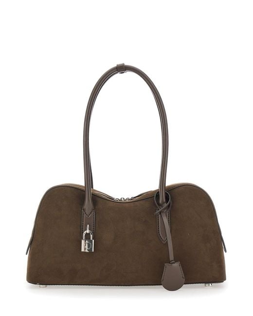 Stella McCartney Brown Shoulder Bag 'Padlock' With Ecoleather Logo Detail Br