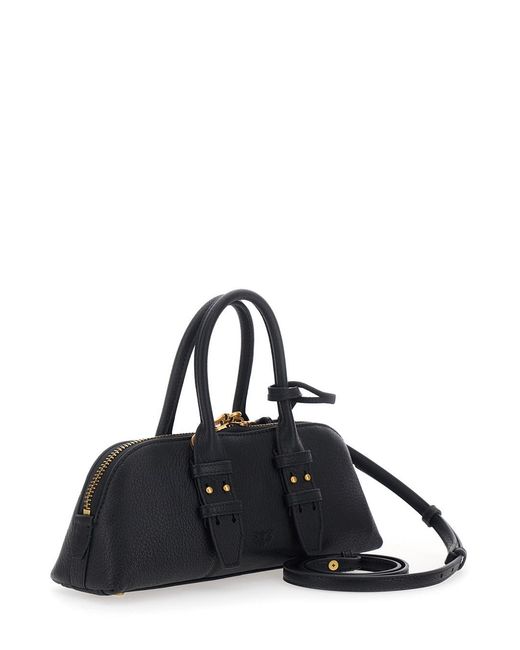 Pinko Black 'Bowling Horizontal' Handbag With Adjustable And Removable