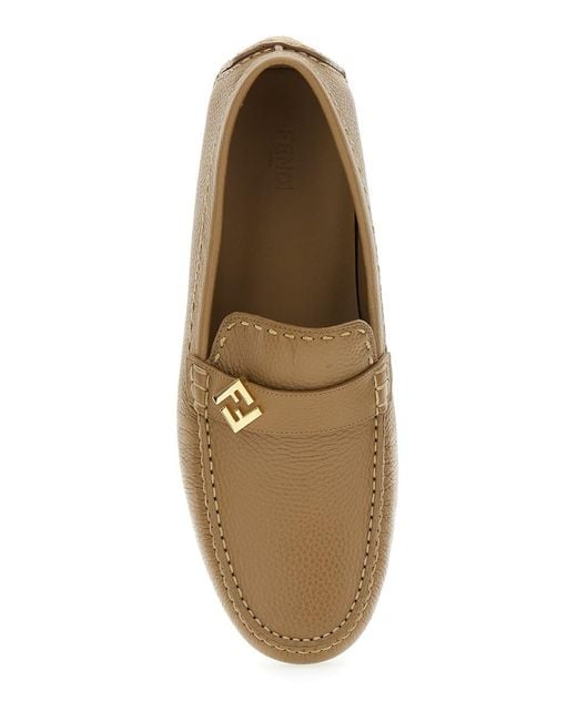 Fendi Multicolor 'Driver' Loafers With Rubber Injected Sole And Metallic Ff Plate for men