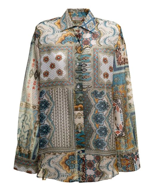 Anjuna Multicolor Woman's Talita Cotton Patchwork Printed Shirt