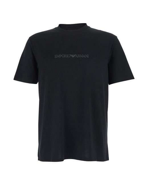 Emporio Armani Black T-Shirt Crew Neck for men