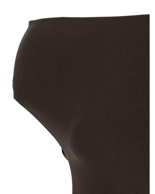 Semicouture Black Sleeveless Top With Off Shoulder