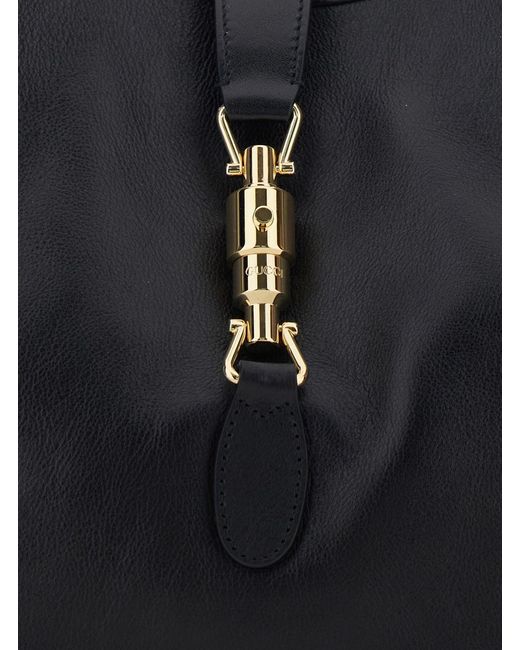 Gucci Black 'Jackie' Shoulder Bag With Two Top Handles And Front Closu