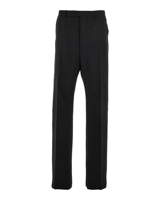 Rick Owens Black 'Geth' Tailored Trousers With Belt Loops for men